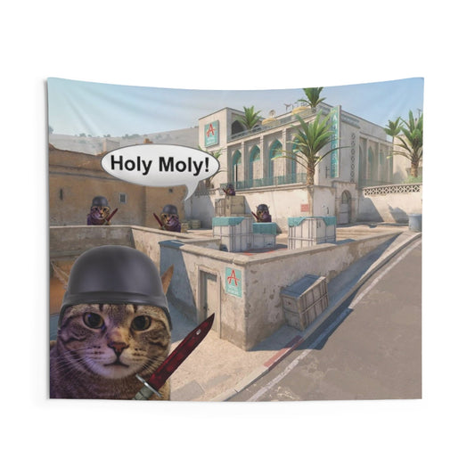 Axle "Fire in the Holy Moly" Tapestry - Axle The Kitty